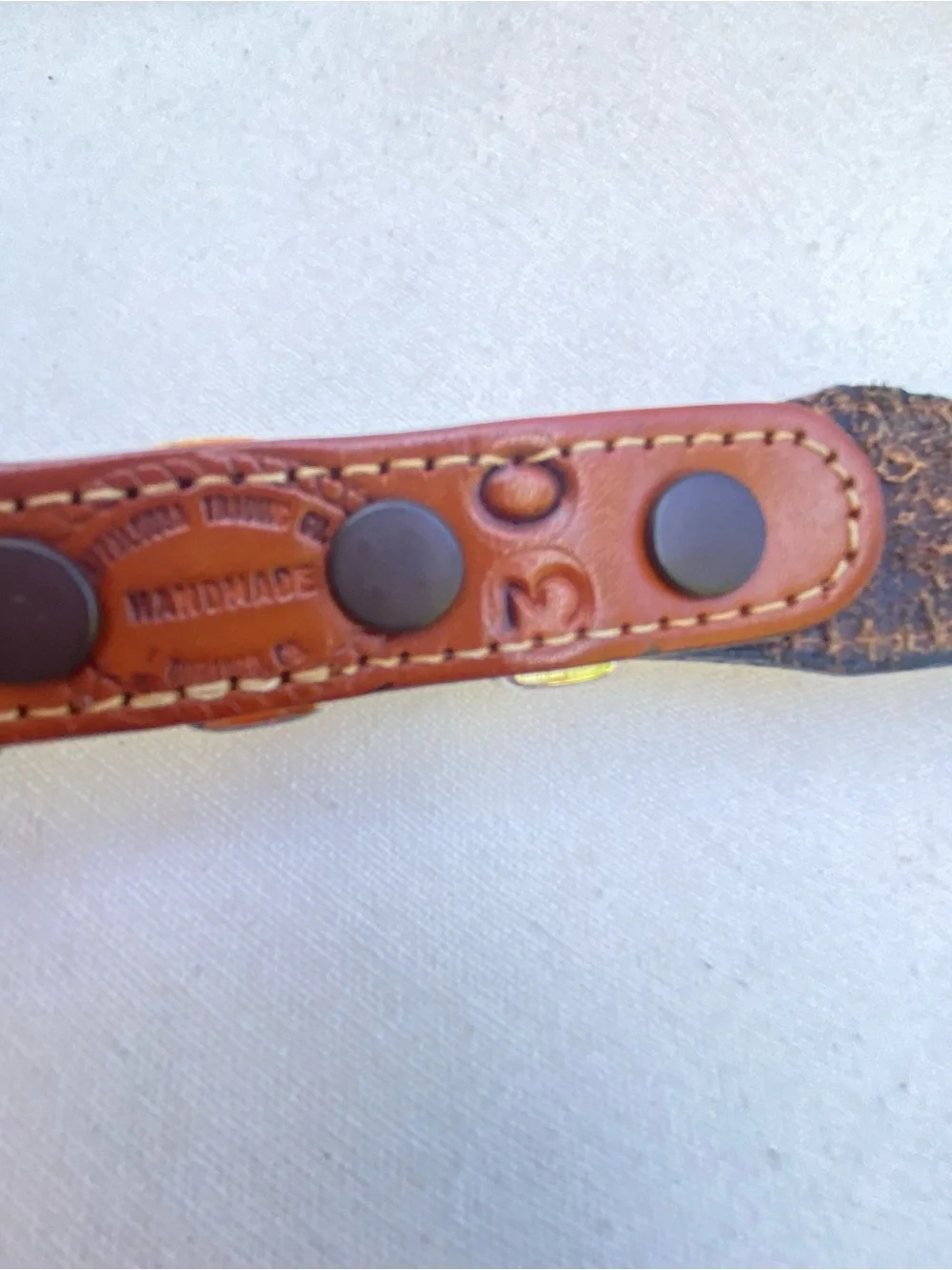 Appaloosa Trading Co. Handmade Brown Leather & Silver Tribal Animal Belt Small